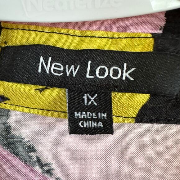 New Look Vintage 90s y2K Retro Shirt Long Sleeve Button Front Blouse Womens 1X - Picture 6 of 10